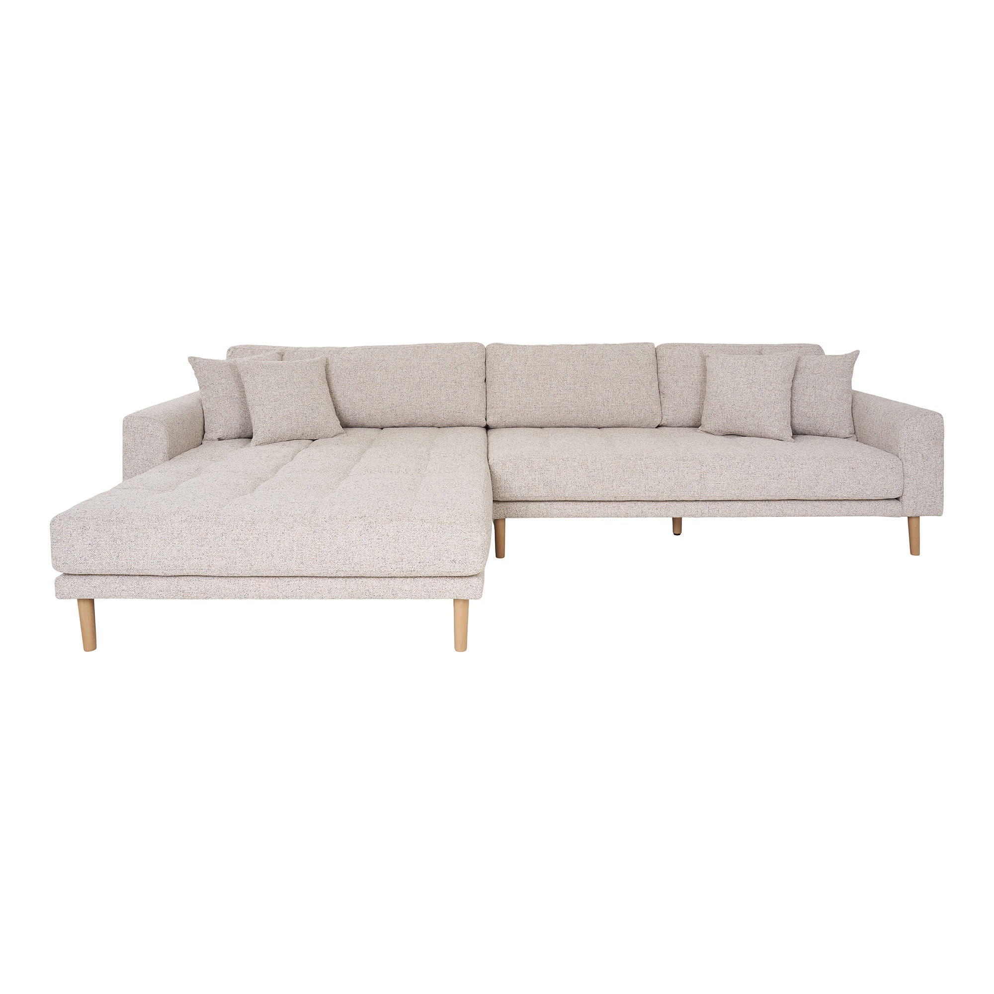 Lido – Ecksofa mit Recamiere, linksbündig, meliert, 170–92 × 290 × 76 cm